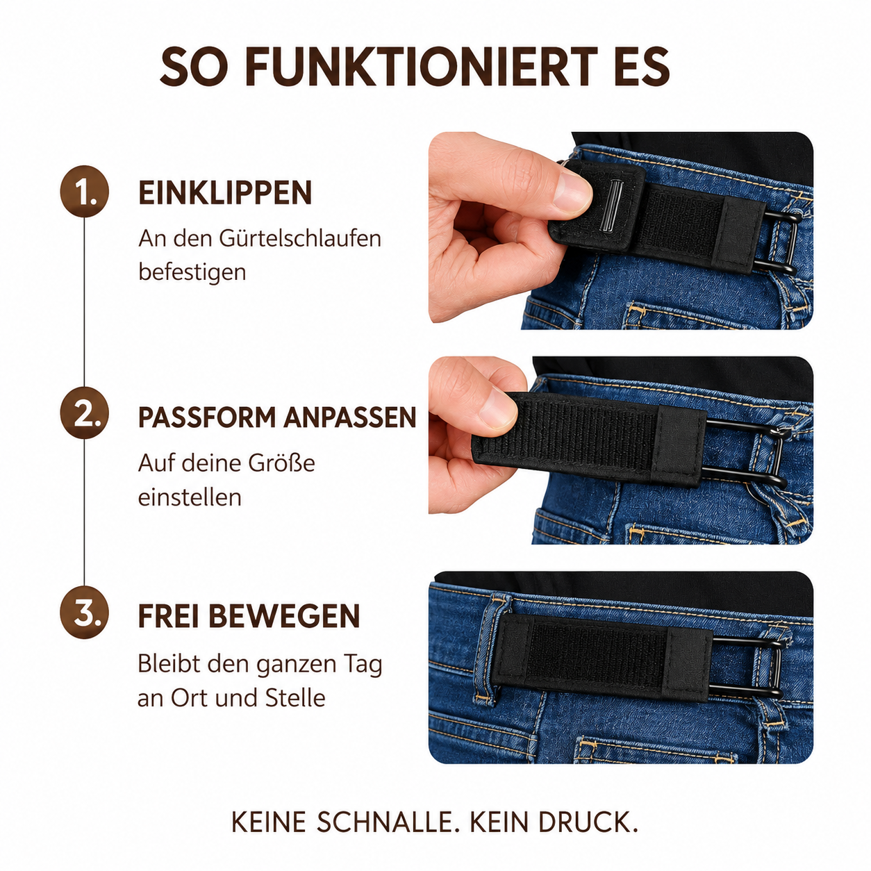Gürtel ohne Schnalle